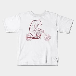 Bear on a motorcycle Kids T-Shirt